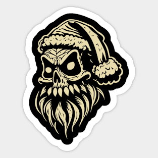 Santa Claus Skull Christmas Sticker